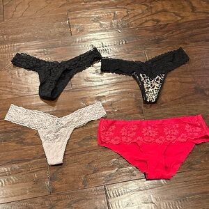 Bundle of Victoria’s Secret Lace and Leopard Print Thong panties NWOT